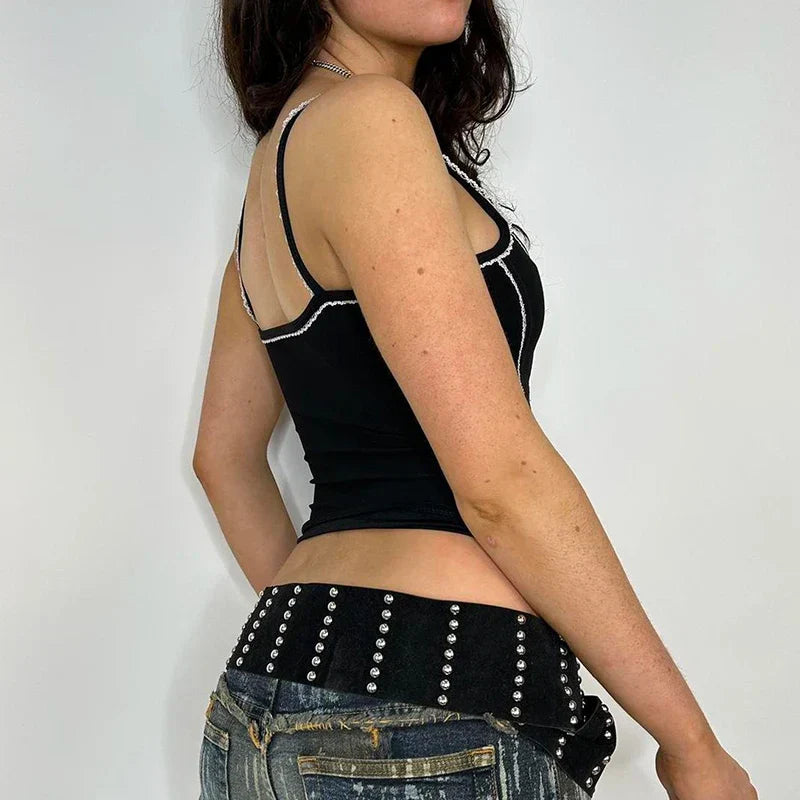 Gothic Vintage CrissCross Bandage Crop Top