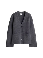 All-match V-neck Long-sleeved Knitted Cardigan