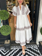 Sole Effortless Loose Puff Sleeve Dress Elevated Occasion Wear