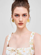 Floral Pattern Stud Earrings