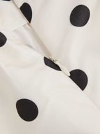 Mid Rise Polka Dot Pocket Ruffle Maxi Skirt