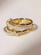 Stacked Cubic Zirconia Ring Gold Plated
