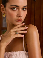 Stacked Cubic Zirconia Ring Gold Plated