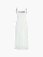Solid Elegant Style Cami Long Dress