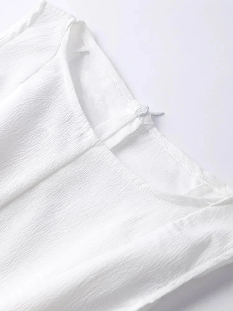 Casual Round Neck Frosted Bliss Pleated Dress