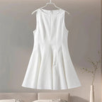 Casual Round Neck Frosted Bliss Pleated Dress