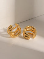 Triple Layered Chubby Hoop Ear Cuff