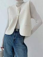 Old Money Style Split Sweater Vest