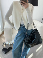 Old Money Style Split Sweater Vest