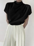Elegant Style Minimalism Short Sleeve Top