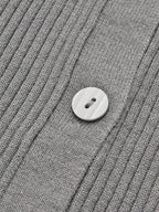Oldmoney Style Ribbed Lapel Slim Cardigan