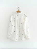 Leaves Printed Long-sleeved Shirt