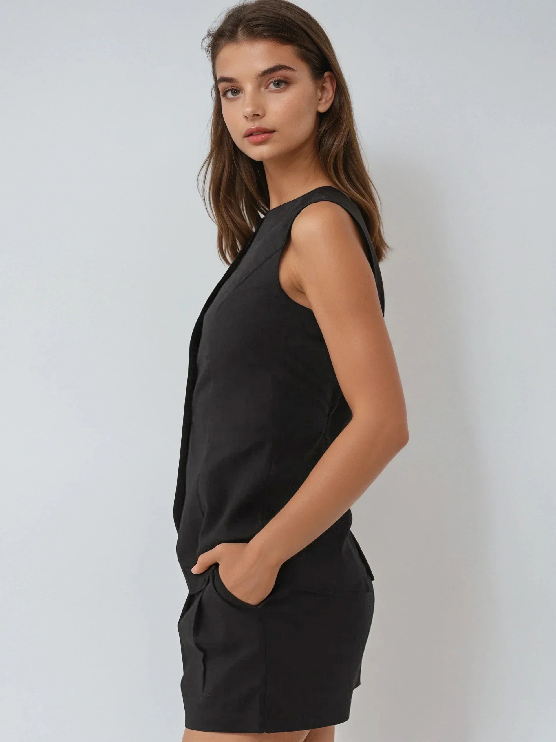 Always In Love Linen Sleeveless Vest