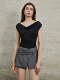Casual Style Backless Lace-up Top