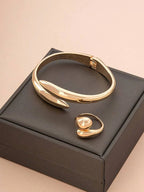 Modern Geometric Bracelet & Ring Set