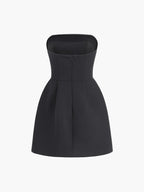 Always Elegant Solid Color Tube Mini Dress