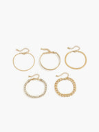 Retro Trend 5pcs Rhinestone Snake Chain Bracelet