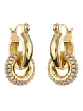 Retro Polished Double Hoop Earrings