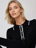 Oldmoney Aesthetics Polo Knit Top