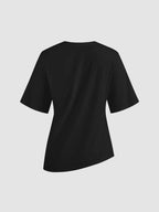 Smart Casual Cotton-blend Asymmetrical Hem Tee