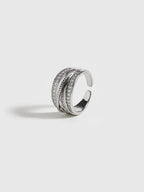 Radiant Layers Adjustable Rhinestone Ring