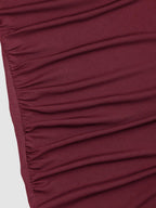 Sleeveless Round Neck Pleated Slit Dress