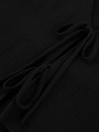 Cotton Tie-Front Long Sleeve Shorts Matching Set