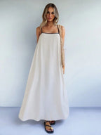 Elegant Style Casual Loose Contrast Color Strap Dress