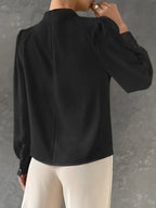 Elegant Bishop Sleeve Draped Top