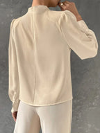 Elegant Bishop Sleeve Draped Top