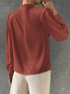 Elegant Bishop Sleeve Draped Top