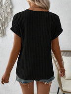 Everyday Essential Cashmere Blend V-neck Button Top