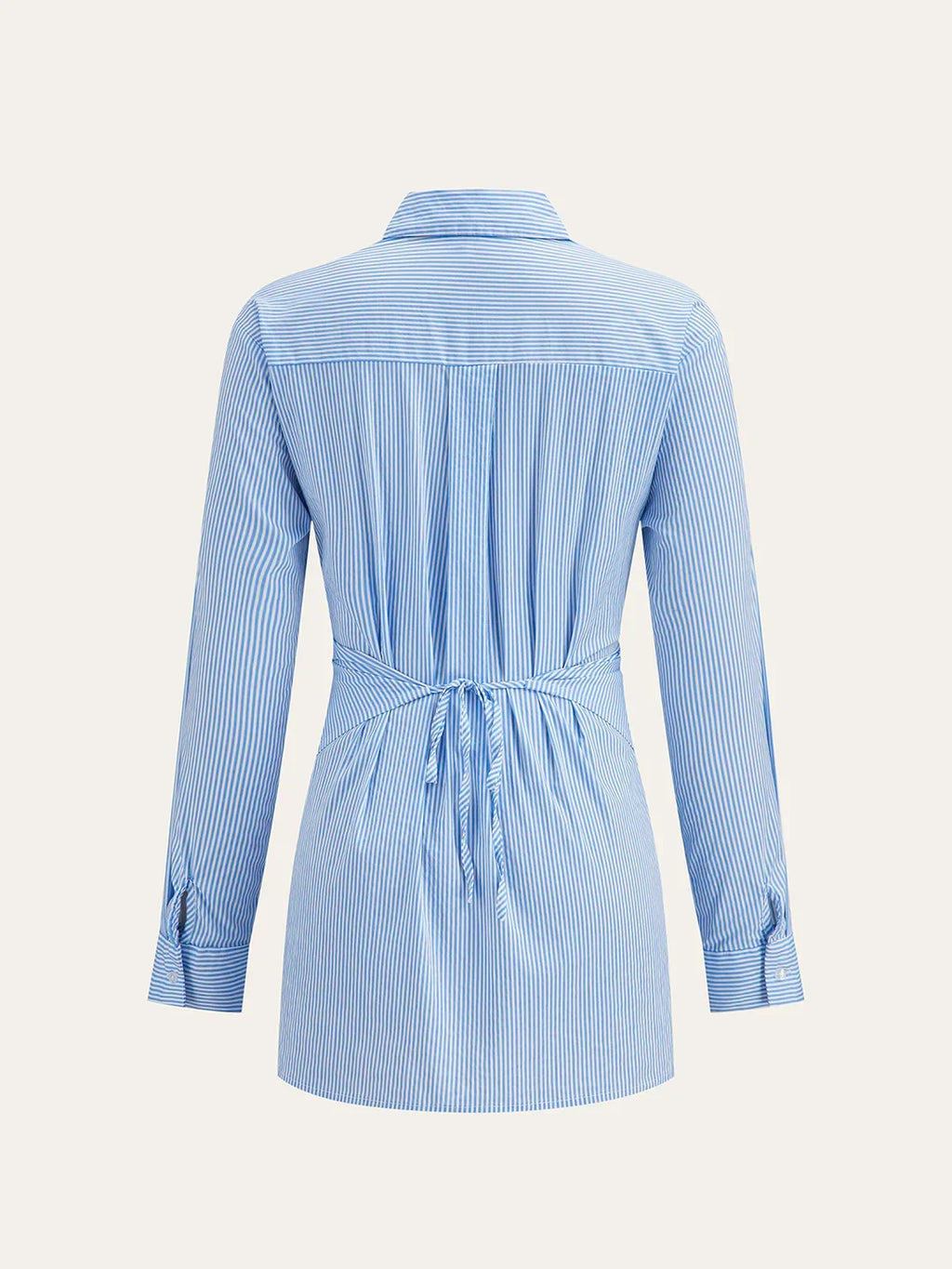 Modern Asymmetric Pinstripe Wrap Shirt