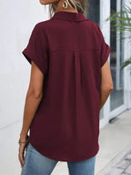 Must-have Short-sleeved Lapel Button Shirt Top