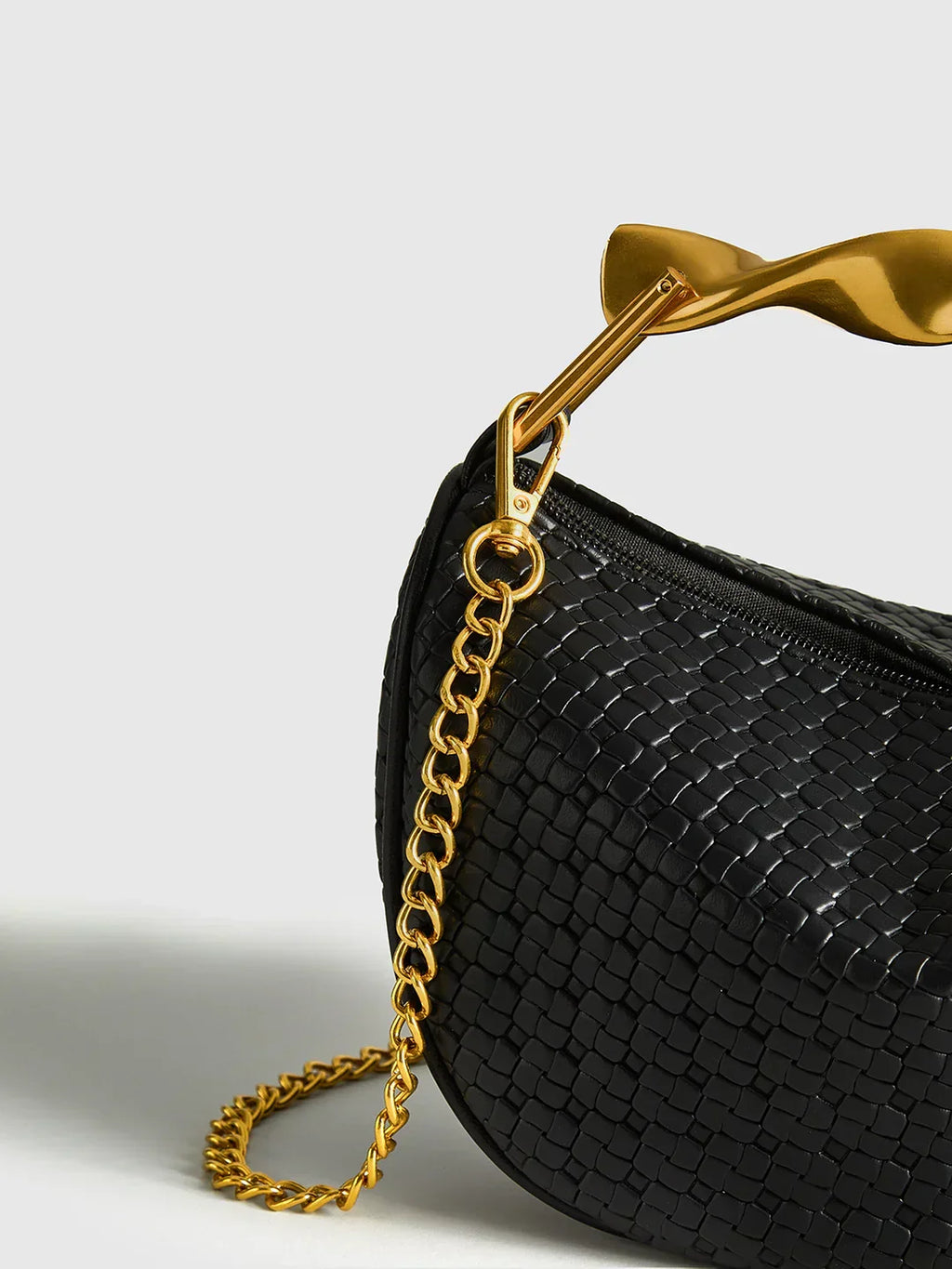 Structured PU Leather Shoulder Bag