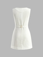Casual Cotton Button-Front Short Dress
