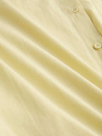 Cotton Collar Solid Long Sleeve Shirt