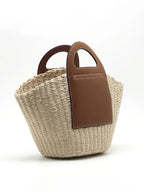 Two Tone Straw Bag