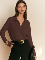Minimalist Style Knit Polo Sweater