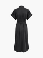 Always Elegant Polo Pockets Tied Midi Dress