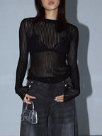 Dark Romance Sheer Long Sleeve Top