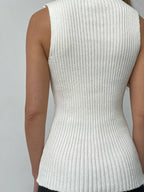 Casual Style Turtleneck Sleeveless Top