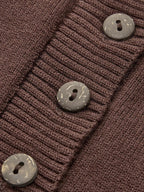 Slim Breasted Knitted Cardigan & Elastic Waist Pleated Skirt Matching Suit