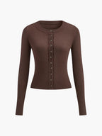 Slim Breasted Knitted Cardigan & Elastic Waist Pleated Skirt Matching Suit