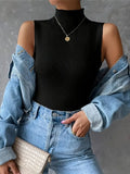 Half-turtleneck Sleeveless Knitted Vest