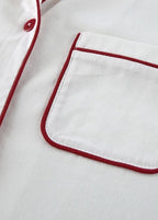 White Cotton Pajama Set for Women