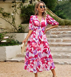 Anita Luxe Midi Dress with Flowers Boutique Collection