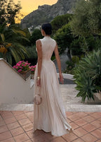 Serenity High Neck Maxi Dress – Elegant Sleeveless Evening Dress