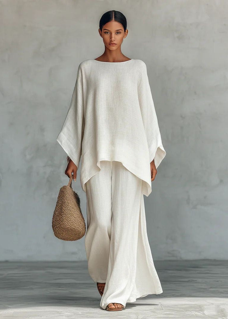 Aria Two-Piece Set – Oversized Top & Wide Leg Pants