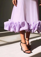 Serenity Ruffle Hem Midi Dress – Spaghetti Strap Fit & Flare Dress